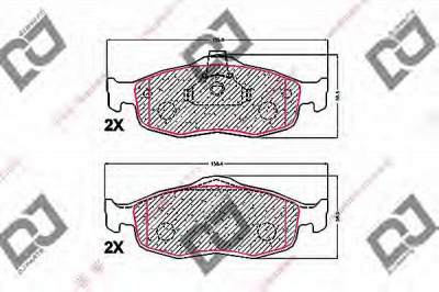 DJ PARTS bp1702 -  Комплект тормозных колодок, дисковый тормоз